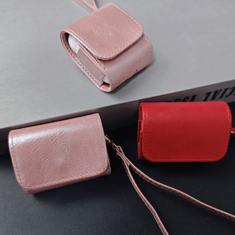 For AirPods 4 Cowhide Texture PU Headset Shockproof Case(Brown) - For AirPods 4 by PMC Jewellery | Online Shopping South Africa | PMC Jewellery | Buy Now Pay Later Mobicred