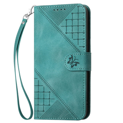 For Samsung Galaxy S25 Ultra 5G YX0080 Grid Butterfly Embossed Pattern Flip Leather Phone Case with Lanyard(Light Blue) - Galaxy S25 Ultra 5G Cases by PMC Jewellery | Online Shopping South Africa | PMC Jewellery | Buy Now Pay Later Mobicred