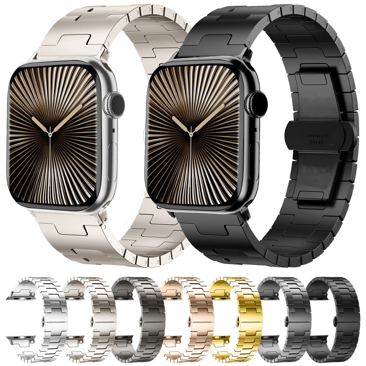 For Apple Watch 46mm / 49mm / 45mm / 44mm Side Release Stainless Steel Watch Band(Starlight) - free shipping - PMC TechLife - Order now!