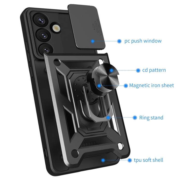 For Samsung Galaxy S25 5G Sliding Camera Cover Design TPU+PC Phone Case(Silver) - Galaxy S25 5G Cases by PMC Jewellery | Online Shopping South Africa | PMC Jewellery | Buy Now Pay Later Mobicred