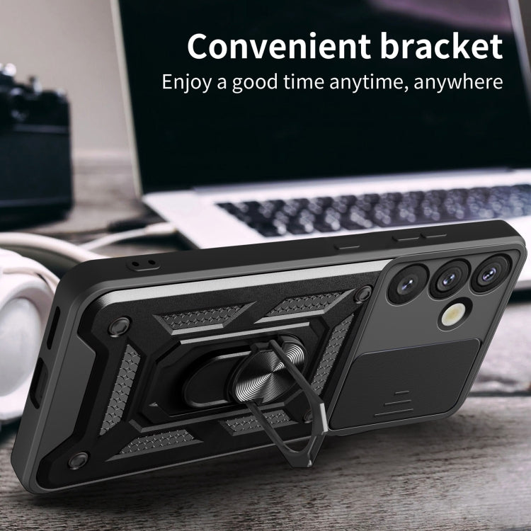 For Samsung Galaxy S25+ 5G Sliding Camera Cover Design TPU+PC Phone Case(Black) - Galaxy S25+ 5G Cases by PMC Jewellery | Online Shopping South Africa | PMC Jewellery | Buy Now Pay Later Mobicred