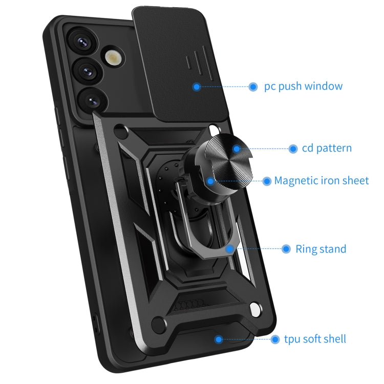 For Samsung Galaxy S25+ 5G Sliding Camera Cover Design TPU+PC Phone Case(Silver) - Galaxy S25+ 5G Cases by PMC Jewellery | Online Shopping South Africa | PMC Jewellery | Buy Now Pay Later Mobicred