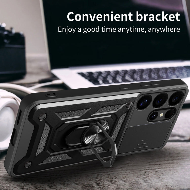 For Samsung Galaxy S25 Ultra 5G Sliding Camera Cover Design TPU+PC Phone Case(Silver) - free shipping - PMC Jewellery - Order now!