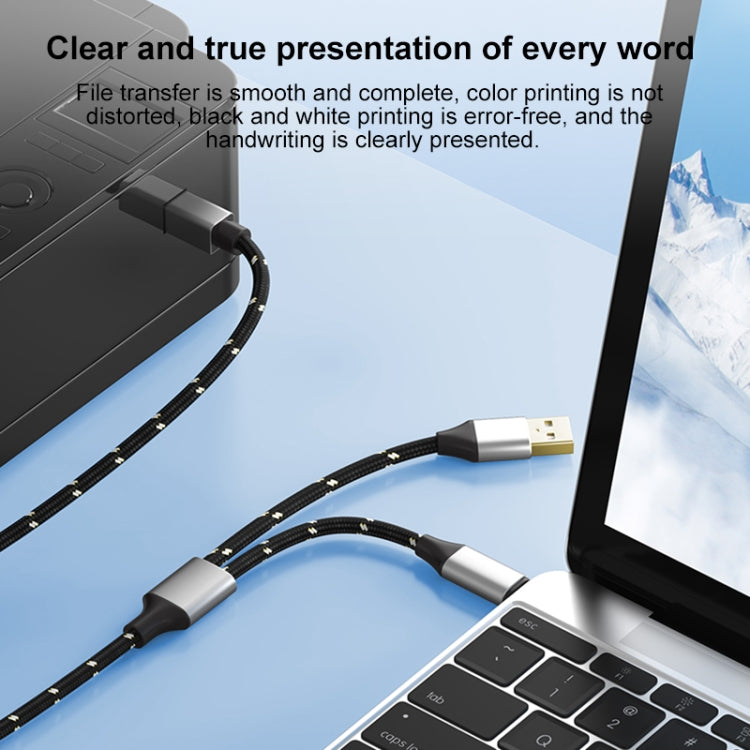 2 in 1 Type-C and USB-A to USB-B MIDI Instruments Printer Cable, Length: 1m, Length:1m(Black) - Multifunctional Cable by PMC Jewellery | Online Shopping South Africa | PMC Jewellery | Buy Now Pay Later Mobicred