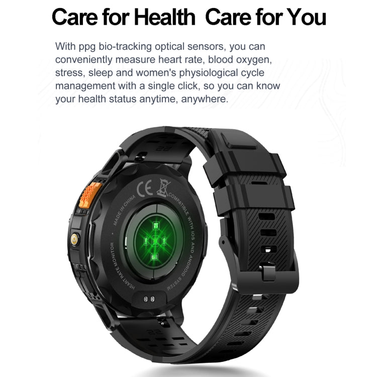 K65 1.43 inch Bluetooth Call Smart Watch, Support Heart Rate / Blood Oxygen(Black) - Smart Watches by PMC TechLife | Online Shopping South Africa | PMC TechLife | Buy Now Pay Later Mobicred