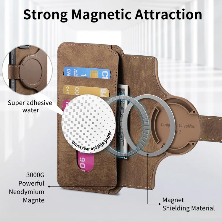 For iPhone 16e CaseNeo MagSafe RFID Anti-theft Retro Leather Phone Case(Brown) - iPhone 16e Cases by CaseNeo | Online Shopping South Africa | PMC TechLife | Buy Now Pay Later Mobicred