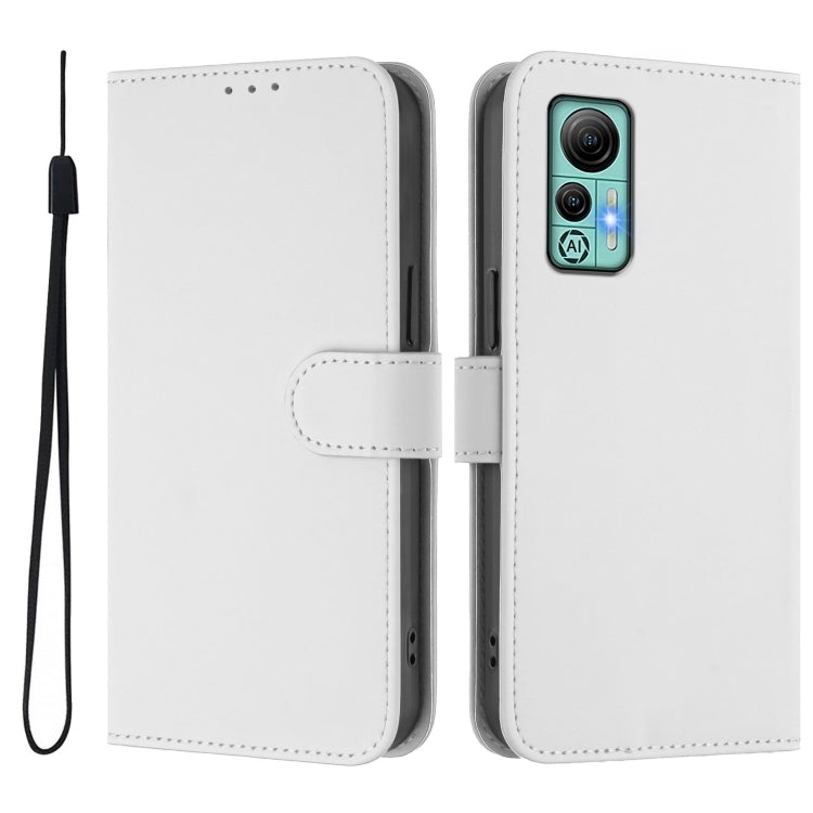 For Ulefone Note 14 Skin Feel Solid Color Leather Phone Case with Lanyard(White) - Ulefone Cases by PMC Jewellery | Online Shopping South Africa | PMC Jewellery | Buy Now Pay Later Mobicred