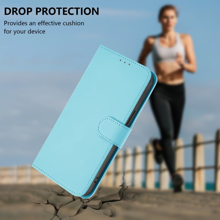 For Ulefone Note 14 Skin Feel Solid Color Leather Phone Case with Lanyard(Sky Blue) - Ulefone Cases by PMC Jewellery | Online Shopping South Africa | PMC Jewellery | Buy Now Pay Later Mobicred