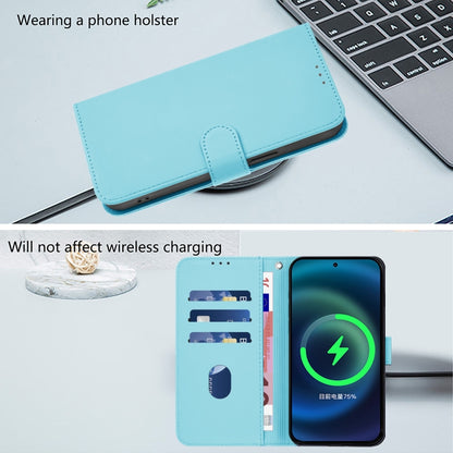 For Ulefone Note 14 Skin Feel Solid Color Leather Phone Case with Lanyard(Sky Blue) - Ulefone Cases by PMC Jewellery | Online Shopping South Africa | PMC Jewellery | Buy Now Pay Later Mobicred