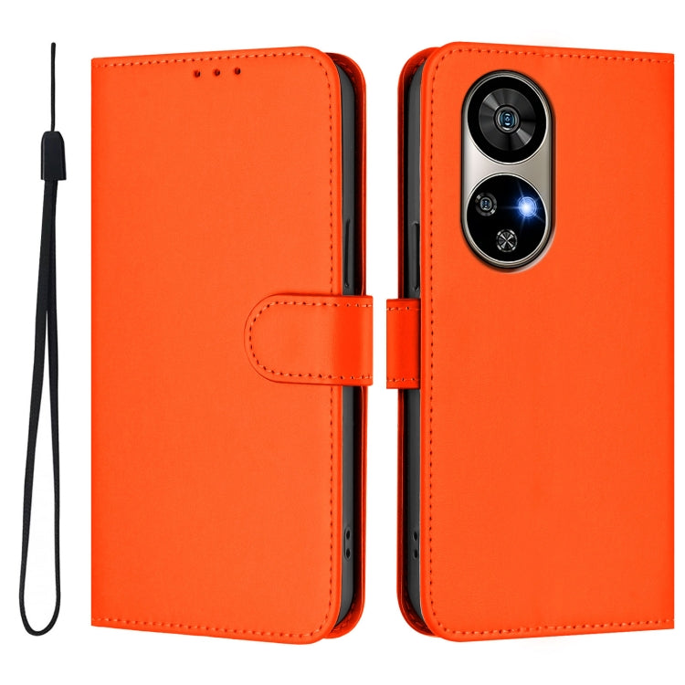 For Ulefone Note 17 Pro Skin Feel Solid Color Leather Phone Case with Lanyard(Orange) - Ulefone Cases by PMC Jewellery | Online Shopping South Africa | PMC Jewellery | Buy Now Pay Later Mobicred