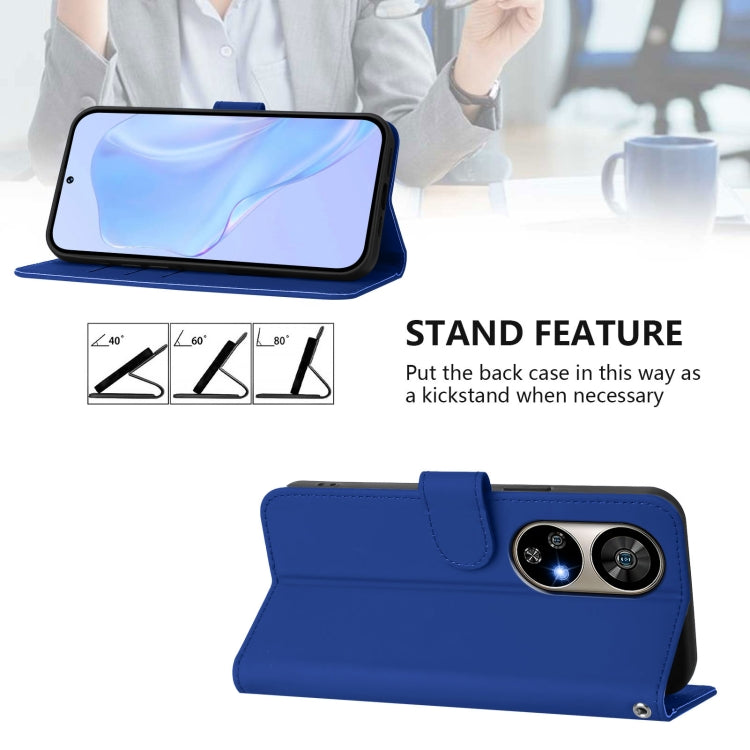 For Ulefone Note 17 Pro Skin Feel Solid Color Leather Phone Case with Lanyard(Dark Blue) - Ulefone Cases by PMC Jewellery | Online Shopping South Africa | PMC Jewellery | Buy Now Pay Later Mobicred