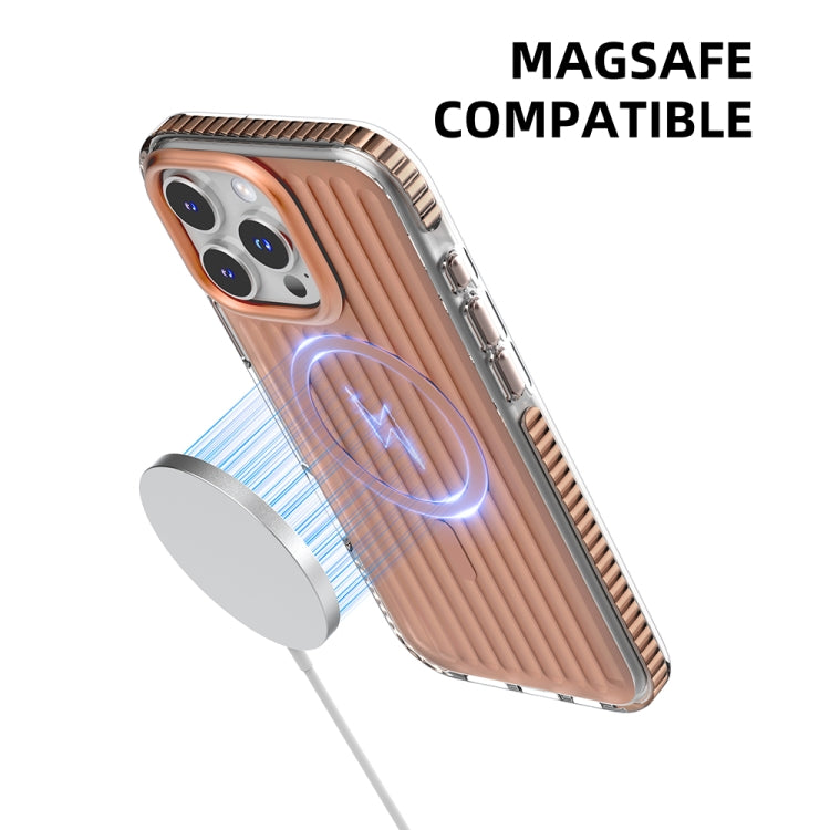 For iPhone 16 Mutural Corrugated Texture Magsafe Magnetic Shockproof Phone Case(Blue) - free shipping - PMC Jewellery - Order now!