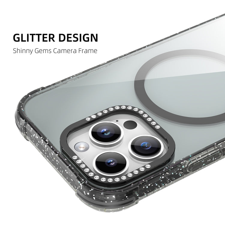 For iPhone 16 Pro Mutural Blink Series Glitter Edge MagSafe Magnetic Phone Case(Orange) - free shipping - PMC Jewellery - Order now!