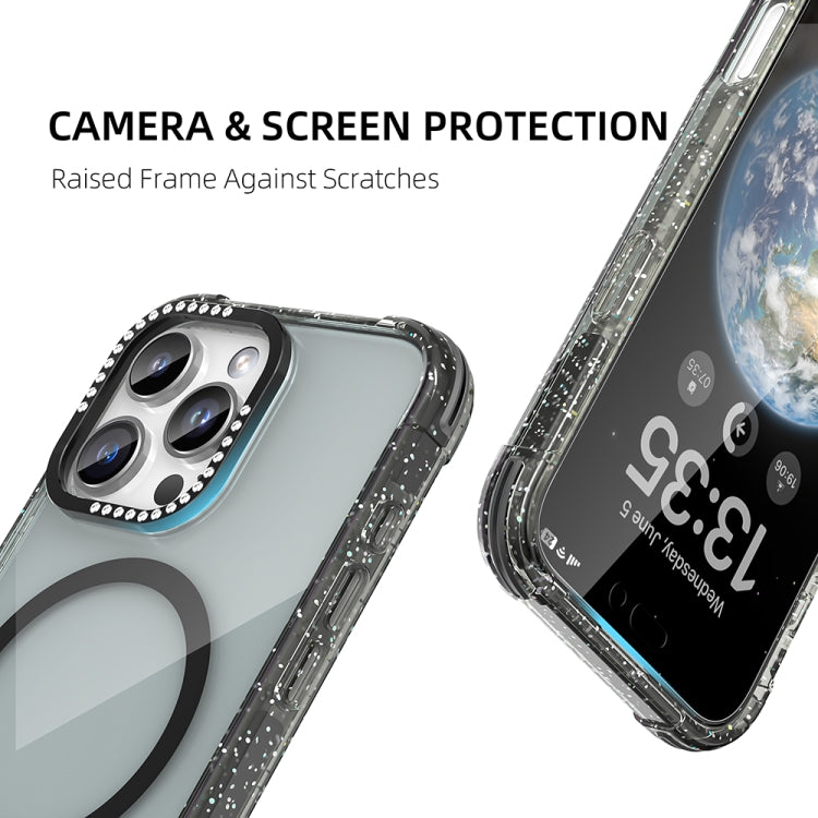 For iPhone 16 Pro Mutural Blink Series Glitter Edge MagSafe Magnetic Phone Case(Orange) - free shipping - PMC Jewellery - Order now!