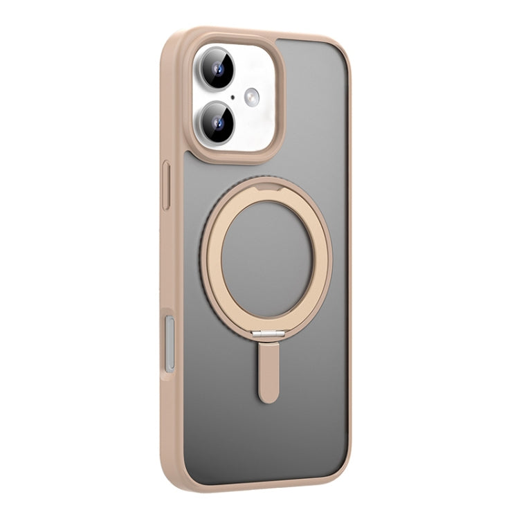 For iPhone 16 Mutural Armor Series MagSafe Magnetic Holder Phone Case(Desert Gold) - iPhone 16 Cases by Mutural | Online Shopping South Africa | PMC Jewellery | Buy Now Pay Later Mobicred