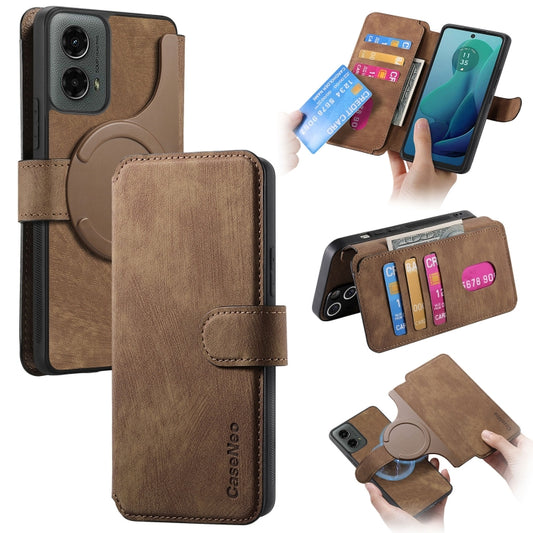 For Motorola Moto G 5G 2024 CaseNeo MagSafe RFID Anti-theft Retro Leather Phone Case(Brown) - Motorola Cases by CaseNeo | Online Shopping South Africa | PMC Jewellery | Buy Now Pay Later Mobicred