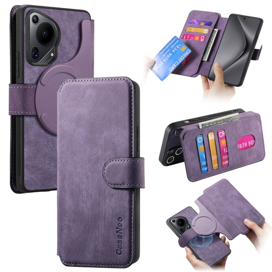 For Huawei Pura 70 Ultra CaseNeo MagSafe RFID Anti-theft Retro Leather Phone Case(Purple) - Huawei Cases by CaseNeo | Online Shopping South Africa | PMC Jewellery | Buy Now Pay Later Mobicred