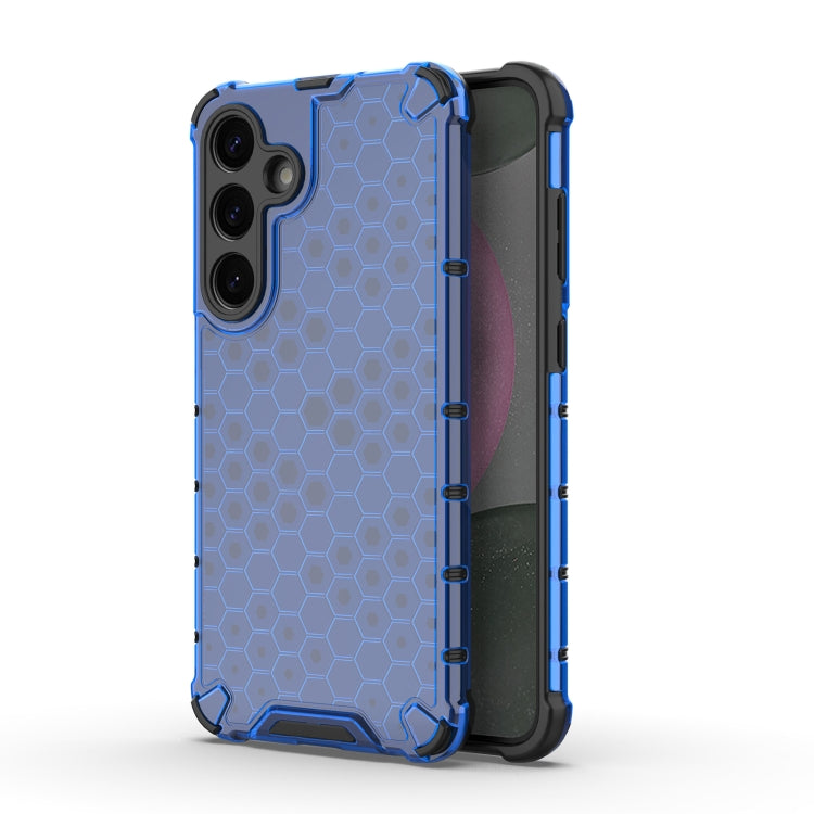 For Samsung Galaxy S25 5G Honeycomb Shockproof Phone Case(Blue) - Galaxy S25 5G Cases by PMC Jewellery | Online Shopping South Africa | PMC Jewellery | Buy Now Pay Later Mobicred