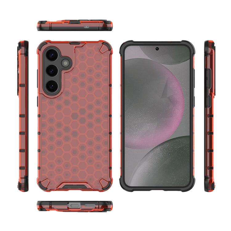 For Samsung Galaxy S25 5G Honeycomb Shockproof Phone Case(Red) - Galaxy S25 5G Cases by PMC Jewellery | Online Shopping South Africa | PMC Jewellery | Buy Now Pay Later Mobicred