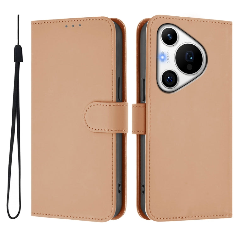 For Huawei Pura 70 Pro / 70 Pro+ Skin Feel Solid Color Leather Phone Case with Lanyard(Nude) - free shipping - PMC Jewellery - Order now!