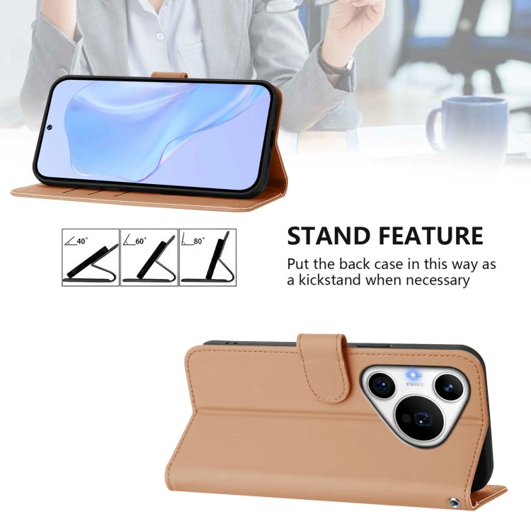 For Huawei Pura 70 Pro / 70 Pro+ Skin Feel Solid Color Leather Phone Case with Lanyard(Nude) - free shipping - PMC Jewellery - Order now!