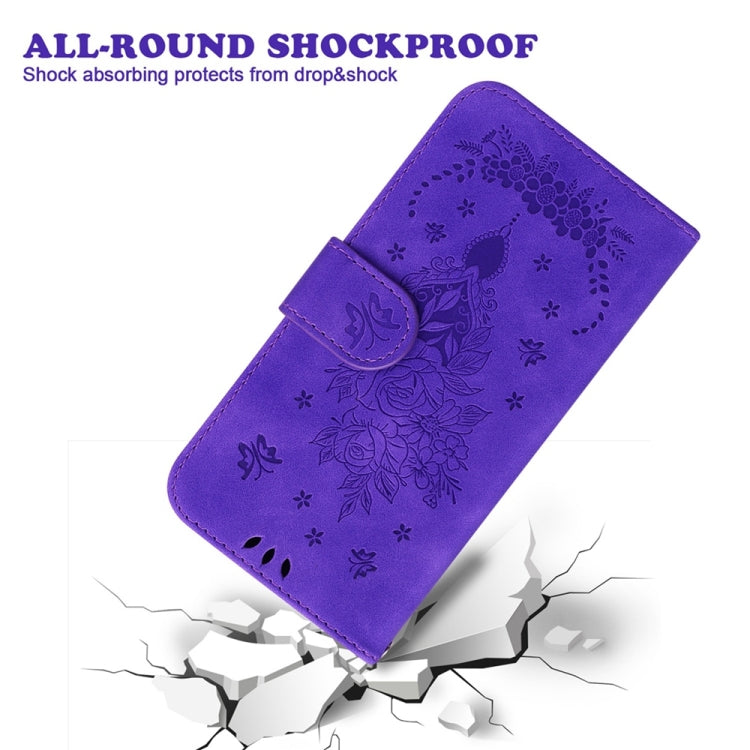 For Samsung Galaxy S25+ 5G Butterfly Rose Embossed Leather Phone Case(Purple) - Galaxy S25+ 5G Cases by PMC TechLife | Online Shopping South Africa | PMC TechLife | Buy Now Pay Later Mobicred