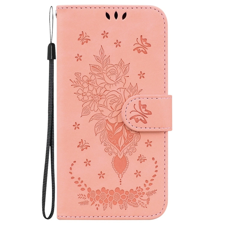 For Samsung Galaxy S25+ 5G Butterfly Rose Embossed Leather Phone Case(Pink) - Galaxy S25+ 5G Cases by PMC Jewellery | Online Shopping South Africa | PMC Jewellery | Buy Now Pay Later Mobicred