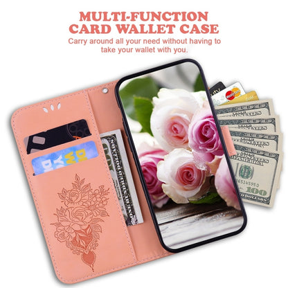 For Samsung Galaxy S25+ 5G Butterfly Rose Embossed Leather Phone Case(Pink) - Galaxy S25+ 5G Cases by PMC Jewellery | Online Shopping South Africa | PMC Jewellery | Buy Now Pay Later Mobicred