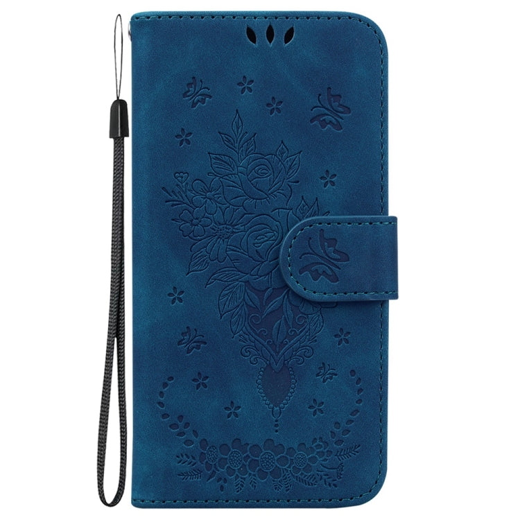 For Samsung Galaxy S25 Ultra 5G Butterfly Rose Embossed Leather Phone Case(Blue) - Galaxy S25 Ultra 5G Cases by PMC TechLife | Online Shopping South Africa | PMC TechLife | Buy Now Pay Later Mobicred