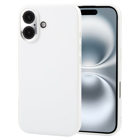 For iPhone 16 Plus GEBEI Plain Leather TPU Hybrid PU Phone Case(White) - iPhone 16 Plus Cases by GEBEI | Online Shopping South Africa | PMC Jewellery | Buy Now Pay Later Mobicred