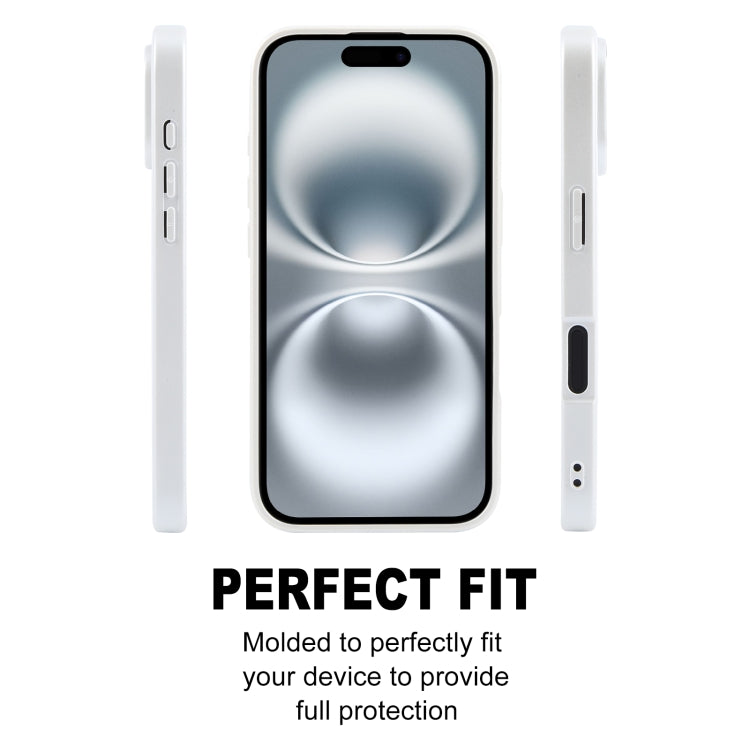 For iPhone 16 Plus GEBEI Plain Leather TPU Hybrid PU Phone Case(White) - iPhone 16 Plus Cases by GEBEI | Online Shopping South Africa | PMC Jewellery | Buy Now Pay Later Mobicred