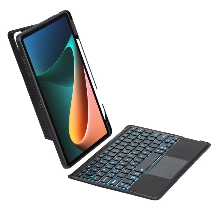 For Xiaomi Pad 5 / 5 Pro 11 Detachable Backlit Bluetooth Keyboard Leather Case with Touchpad(Black) - free shipping - PMC Jewellery - Order now!