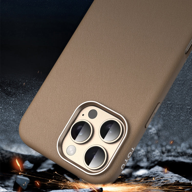 For iPhone 16 Pro TOTU PC-17 Mulsanne Series Plain Leather MagSafe Magnetic Phone Case(Titanium) - iPhone 16 Pro Cases by TOTUDESIGN | Online Shopping South Africa | PMC Jewellery | Buy Now Pay Later Mobicred