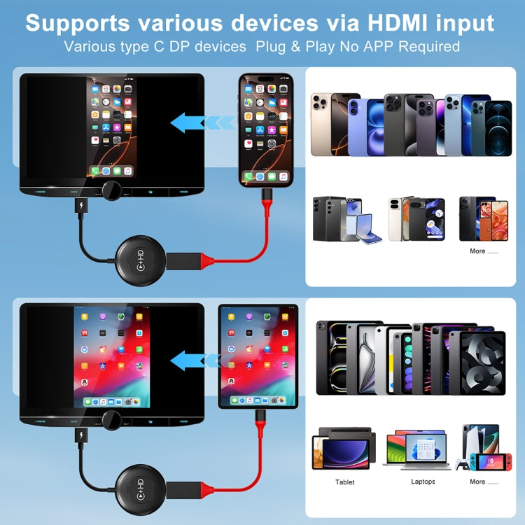 USB and HDMI Wired to Wireless CarPlay Auto Adapter, Specification:Round(White) - free shipping - PMC Jewellery - Order now!