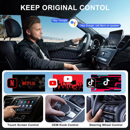 USB Interface Wired to Wireless CarPlay Auto Adapter for Android, Specification:Round(Black) - Bluetooth Adapters by PMC Jewellery | Online Shopping South Africa | PMC Jewellery | Buy Now Pay Later Mobicred