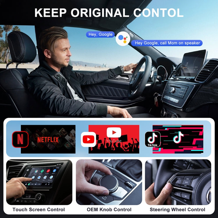 USB Interface Wired to Wireless CarPlay Auto Adapter for Android, Specification:Square(White) - free shipping - PMC Jewellery - Order now!