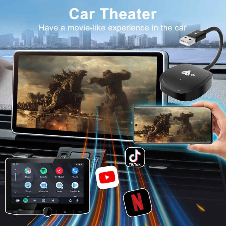 USB Interface Wired to Wireless CarPlay Auto Adapter for Android, Specification:Square(Silver) - free shipping - PMC Jewellery - Order now!