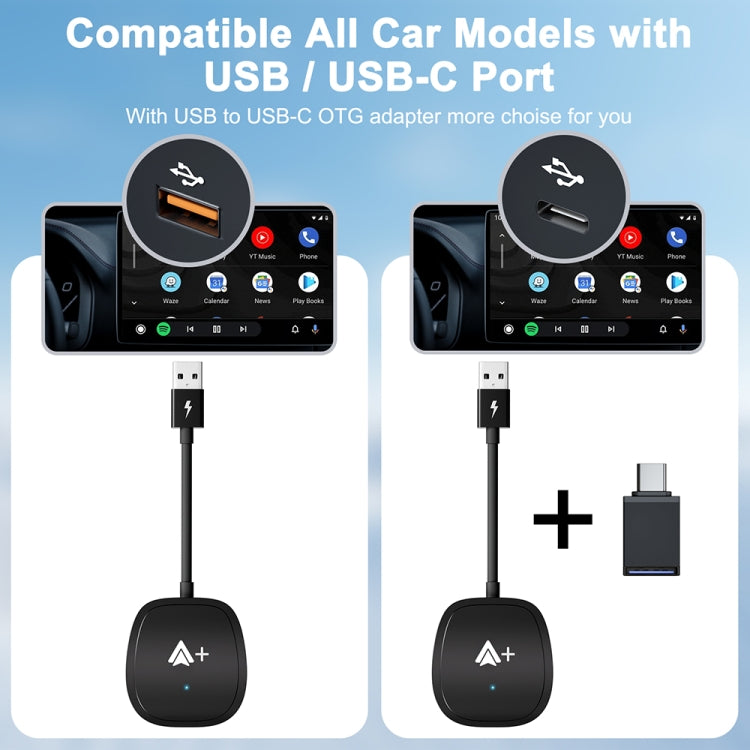 USB Interface Wired to Wireless CarPlay Auto Adapter for Android, Specification:Square(White) - free shipping - PMC Jewellery - Order now!