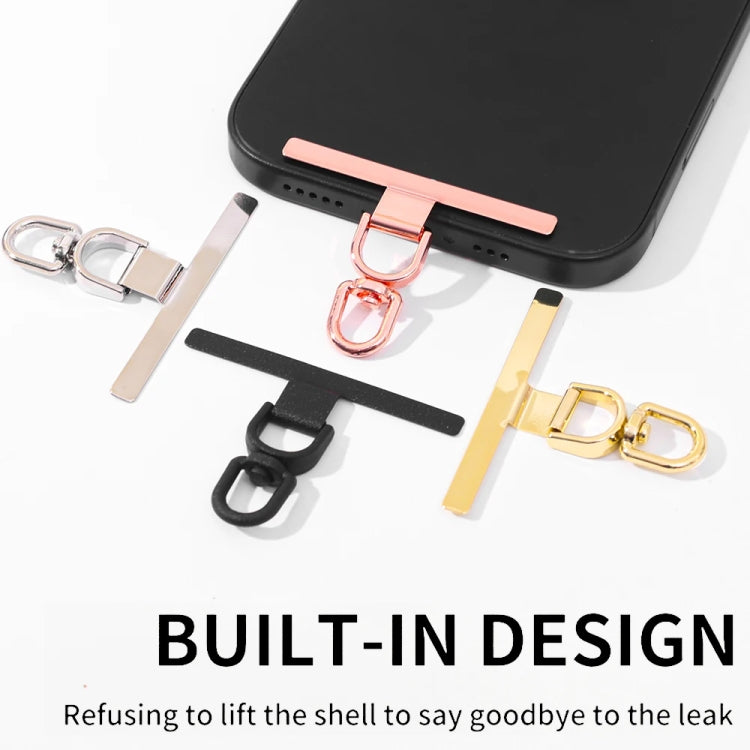 360 Degree Rotation T-shape Metal Mobile Phone Lanyard Fixing Gasket(Gold) - free shipping - PMc TechLife - Order now!