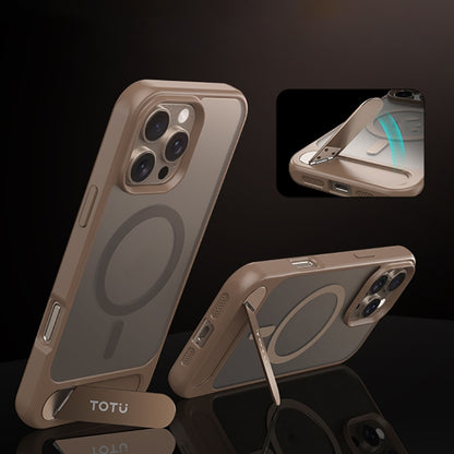 For iPhone 16 Pro TOTU PC-25 Skin Feel MagSafe Magnetic Stand Phone Case(Black) - iPhone 16 Pro Cases by TOTUDESIGN | Online Shopping South Africa | PMC Jewellery | Buy Now Pay Later Mobicred