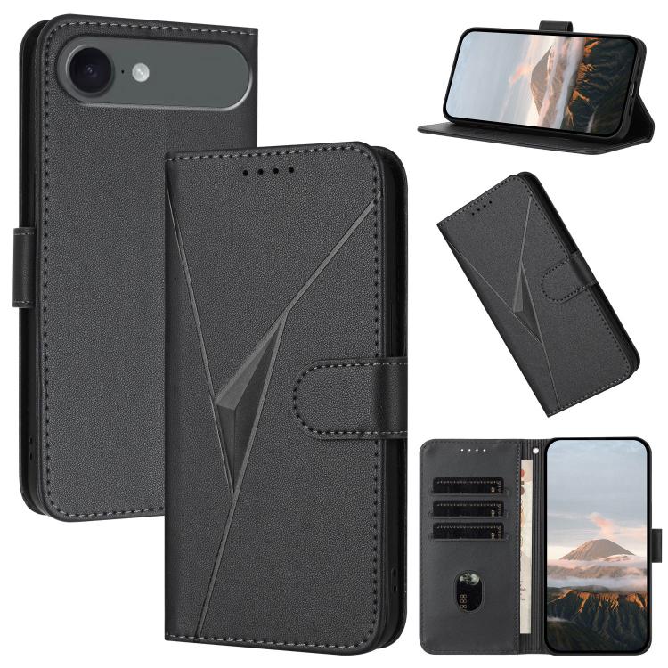 For iPhone 17 Air Triangle Pattern Buckle Clasp Leather Phone Case(Black) - free shipping - PMc TechLife - Order now!