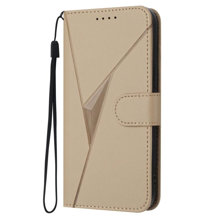For iPhone 17 Pro Max Triangle Pattern Buckle Clasp Leather Phone Case(Gold) - free shipping - PMc TechLife - Order now!