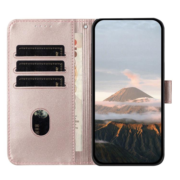 For iPhone 17 Pro Triangle Pattern Buckle Clasp Leather Phone Case(Rose Gold) - free shipping - PMc TechLife - Order now!