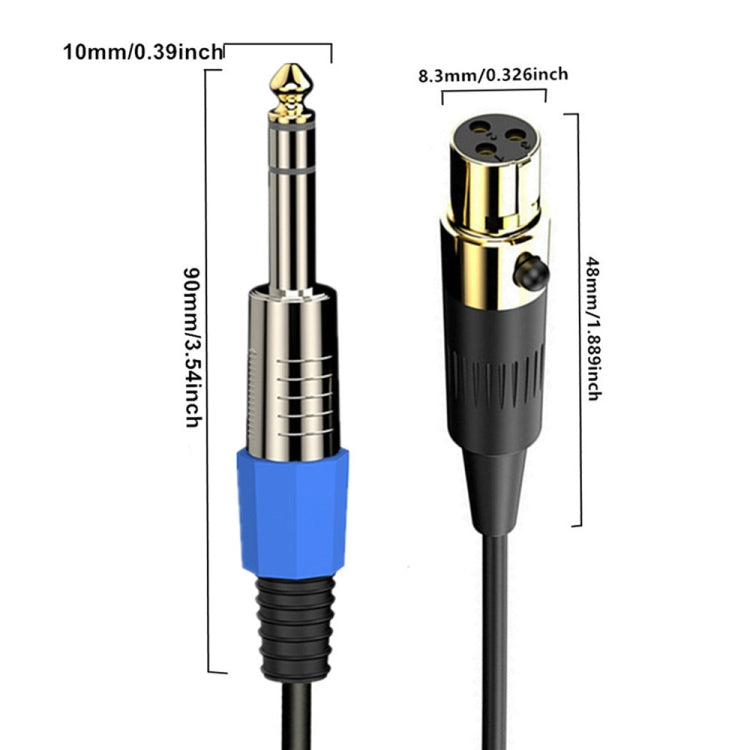 Mini 4 Pin XLR to 6.35mm Stereo Microphone Aux Audio Cable Coiled Adapter Cable, Length: 0.5m(Black) - Microphone Audio Cable & Connector by PMC TechLife | Online Shopping South Africa | PMC TechLife | Buy Now Pay Later Mobicred
