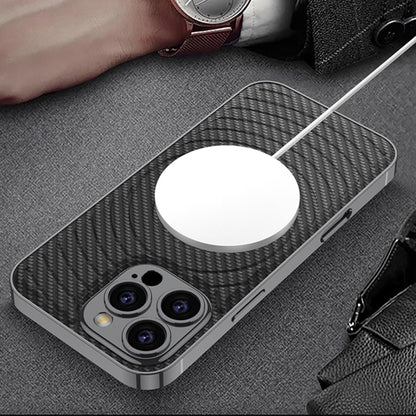 For iPhone 16 Pro GKK Plating Leather Wave MagSafe Phone Case(Titanium Gray) - iPhone 16 Pro Cases by GKK | Online Shopping South Africa | PMC Jewellery | Buy Now Pay Later Mobicred