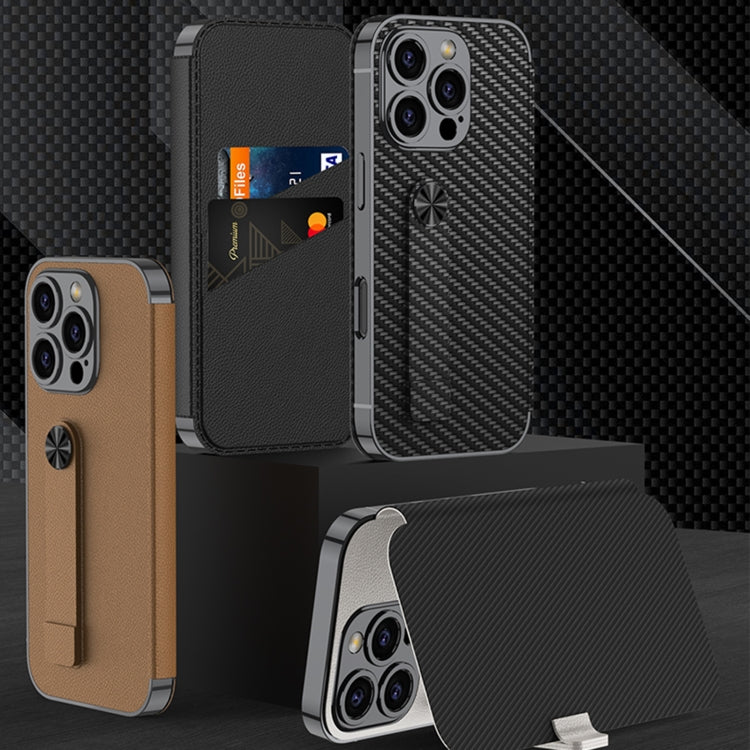 For iPhone 16 Pro Max GKK Plating Phantom Flip Leather MagSafe Phone Case(Brown) - iPhone 16 Pro Max Cases by GKK | Online Shopping South Africa | PMC Jewellery | Buy Now Pay Later Mobicred