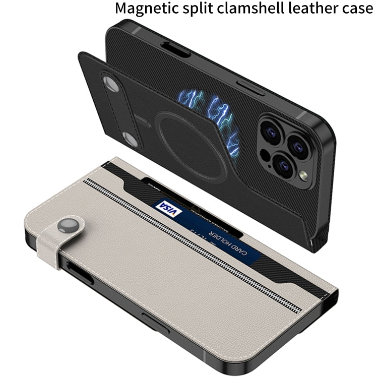 For iPhone 16 Pro GKK Detachable Flip Leather MagSafe Phone Case(Titanium Gray) - free shipping - PMC Jewellery - Order now!