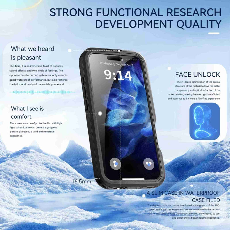 For iPhone 16 Pro RedPepper IP68 Waterproof Triple-proof MagSafe Phone Case(Black) - free shipping - PMC Jewellery - Order now!