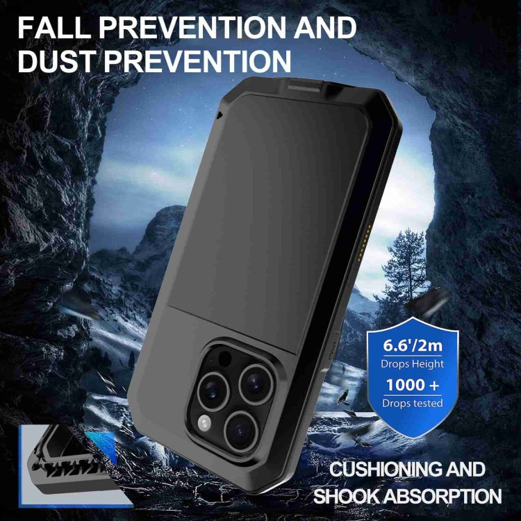 For iPhone 16 Pro Max RedPepper Triple-proof Metal Phone Case(Black) - free shipping - PMC Jewellery - Order now!