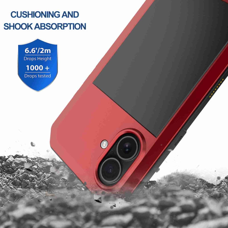 For iPhone 16 Plus RedPepper Triple-proof Metal Phone Case(Red) - free shipping - PMC Jewellery - Order now!